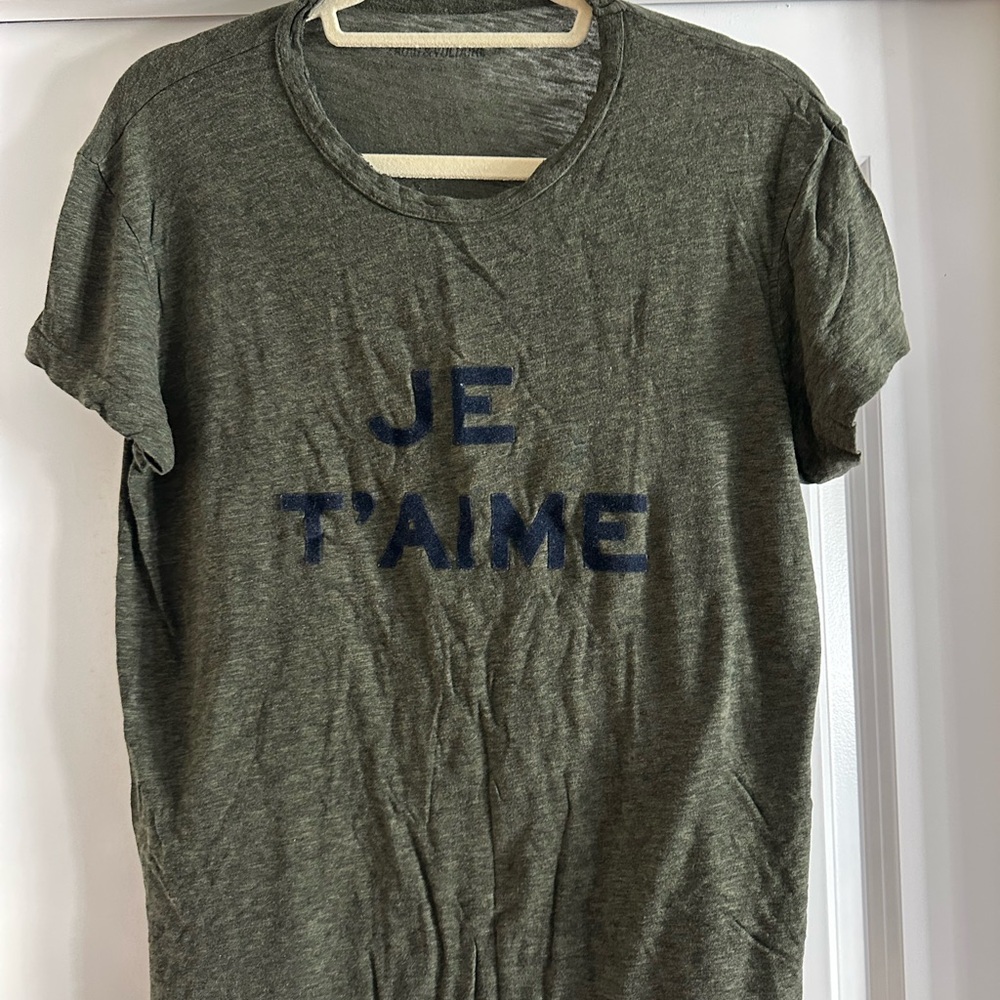 Zadig & Voltaire Olive T-Shirt with Blue Print